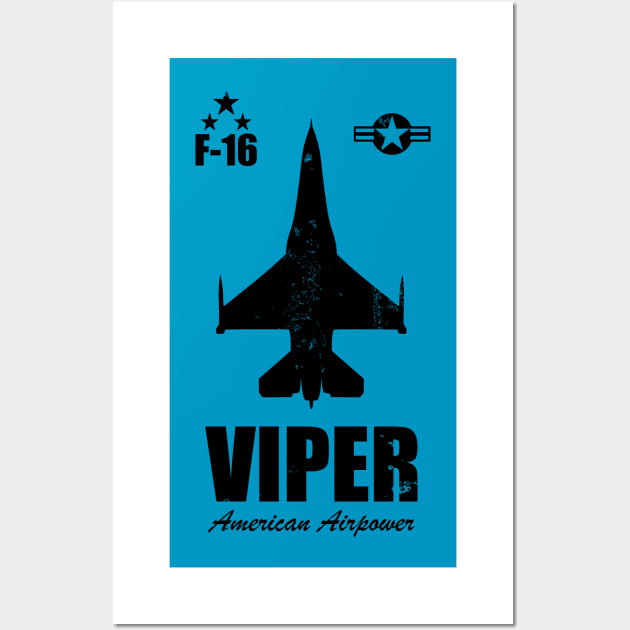 F-16 Viper (distressed) Wall Art by TCP